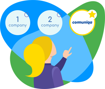 Woman choosing between different 1300 number service providers