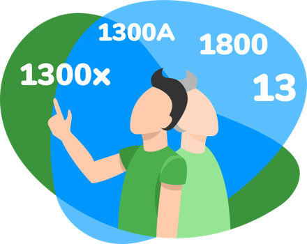 People choosing between different 1300 phone numbers